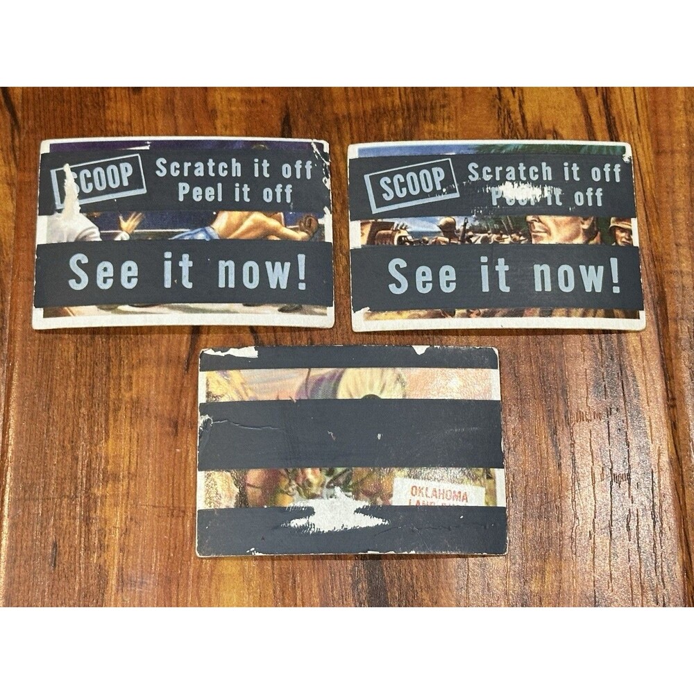 Lot of (3) 1954 Topps Scoop #33, 36, 40 MacArthur Land Rush Joe Louis w/ Coating